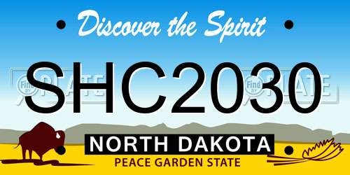 SHC2030 North Dakota License Plate