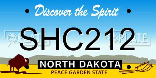 SHC212 North Dakota License Plate