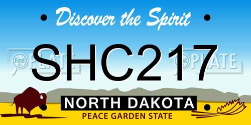 SHC217 North Dakota License Plate