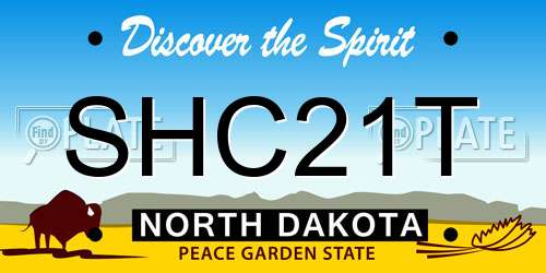 SHC21T North Dakota License Plate