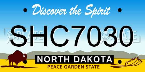 SHC7030 North Dakota License Plate