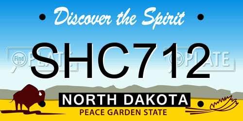 SHC712 North Dakota License Plate