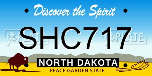 SHC717 North Dakota License Plate