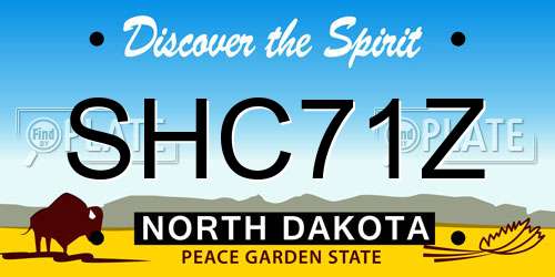 SHC71Z North Dakota License Plate
