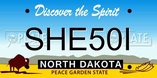 SHE50I North Dakota License Plate