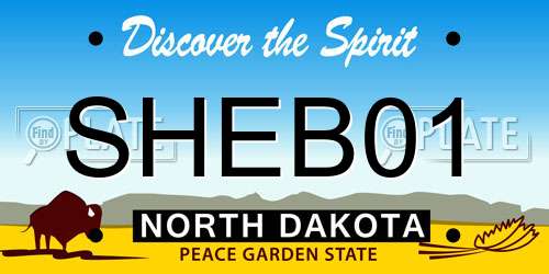 SHEB01 North Dakota License Plate