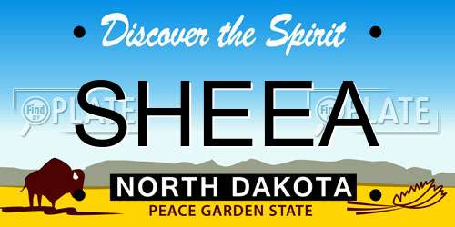 SHEEA North Dakota License Plate