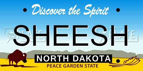 SHEESH North Dakota License Plate