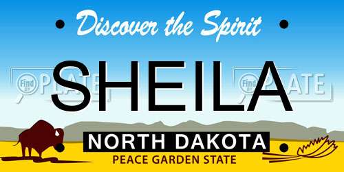SHEILA North Dakota License Plate