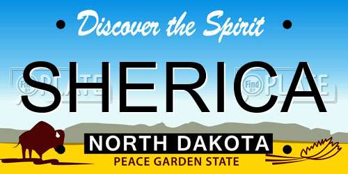 SHERICA North Dakota License Plate