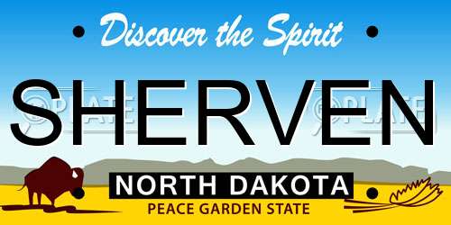SHERVEN North Dakota License Plate