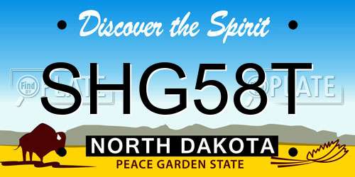 SHG58T North Dakota License Plate