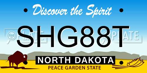 SHG88T North Dakota License Plate