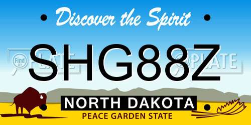 SHG88Z North Dakota License Plate