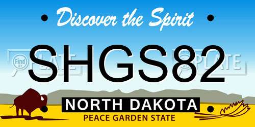 SHGS82 North Dakota License Plate