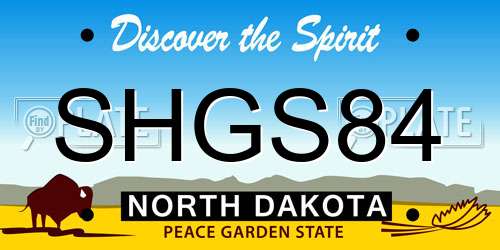 SHGS84 North Dakota License Plate