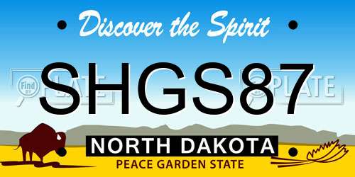 SHGS87 North Dakota License Plate