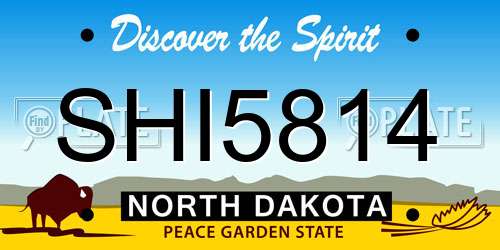 SHI5814 North Dakota License Plate