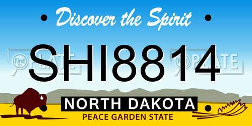 SHI8814 North Dakota License Plate