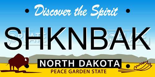 SHKNBAK North Dakota License Plate