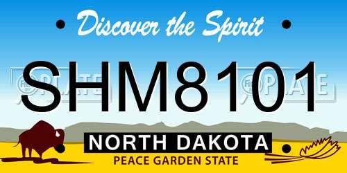 SHM8101 North Dakota License Plate