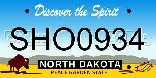 SHO0934 North Dakota License Plate
