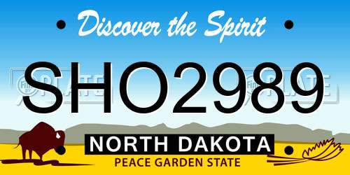 SHO2989 North Dakota License Plate