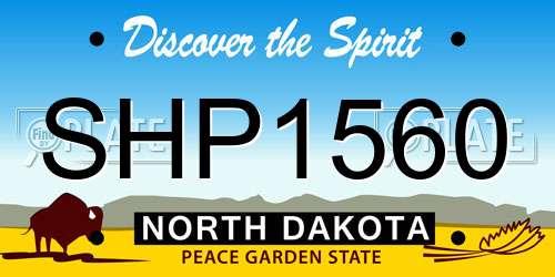 SHP1560 North Dakota License Plate