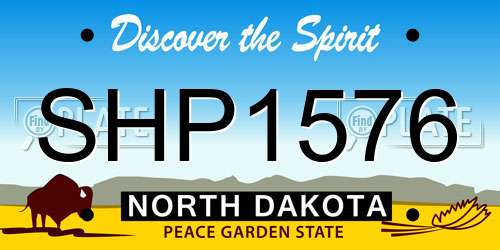 SHP1576 North Dakota License Plate