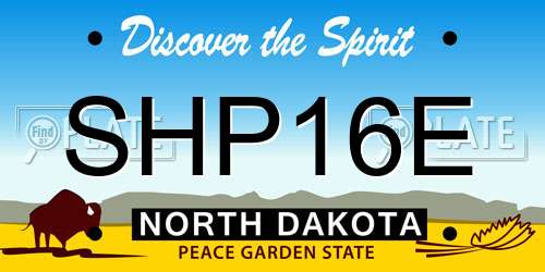 SHP16E North Dakota License Plate