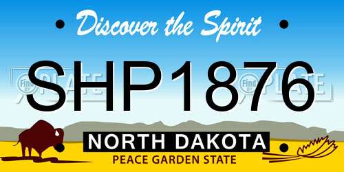 SHP1876 North Dakota License Plate