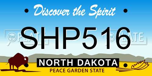 SHP516 North Dakota License Plate