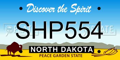 SHP554 North Dakota License Plate