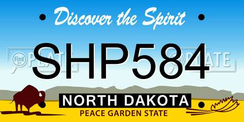 SHP584 North Dakota License Plate