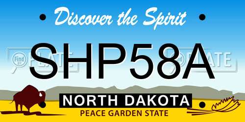 SHP58A North Dakota License Plate
