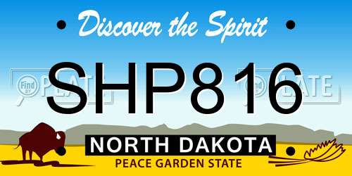 SHP816 North Dakota License Plate