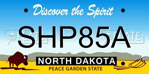 SHP85A North Dakota License Plate