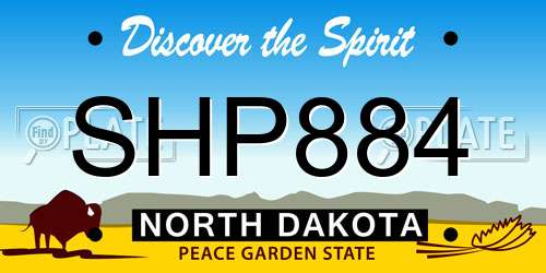 SHP884 North Dakota License Plate