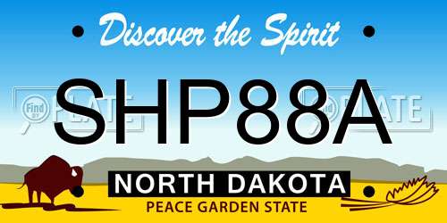 SHP88A North Dakota License Plate