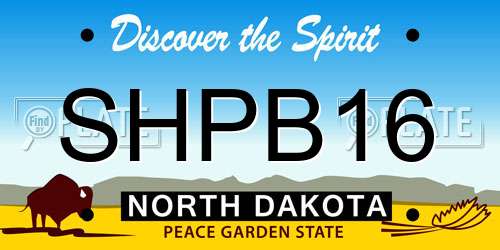 SHPB16 North Dakota License Plate