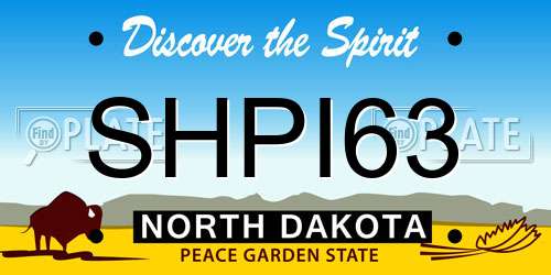 SHPI63 North Dakota License Plate