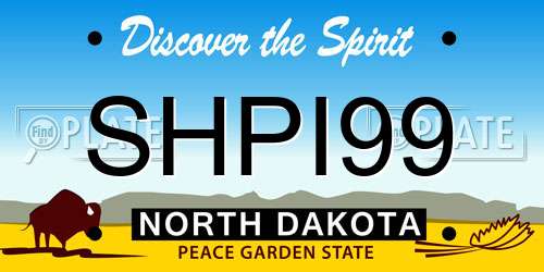 SHPI99 North Dakota License Plate