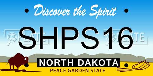 SHPS16 North Dakota License Plate