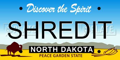 SHREDIT North Dakota License Plate