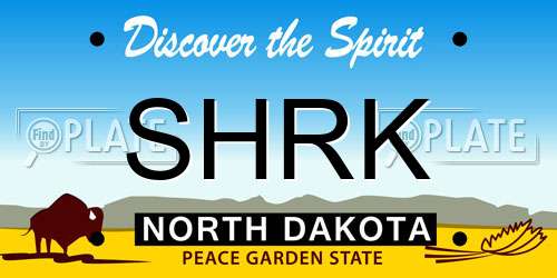 SHRK North Dakota License Plate