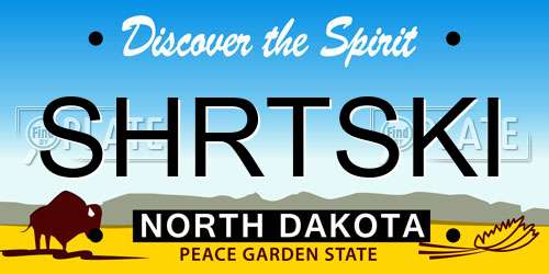 SHRTSKI North Dakota License Plate