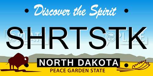 SHRTSTK North Dakota License Plate