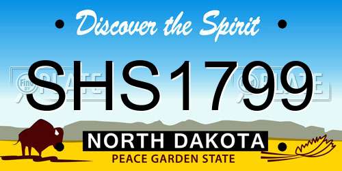 SHS1799 North Dakota License Plate