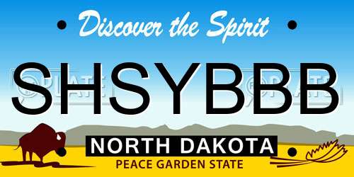 SHSYBBB North Dakota License Plate