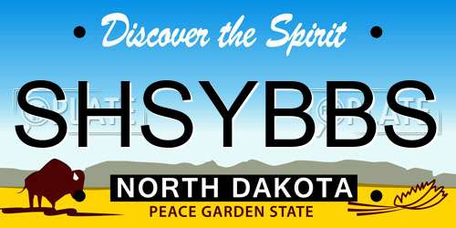 SHSYBBS North Dakota License Plate